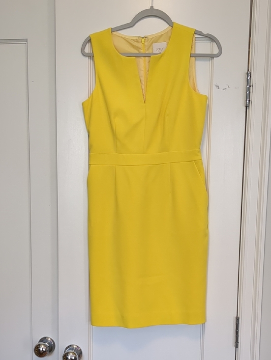J. Crew Dresses & Skirts - J. Crew Bright Yellow Sleeveless Midi Sheath Dress